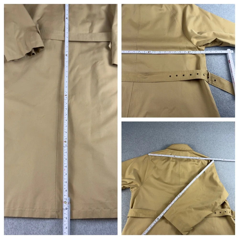 Vintage Polo Ralph Lauren Reversible Trench Coat Khaki Plaid Mens Large Belted